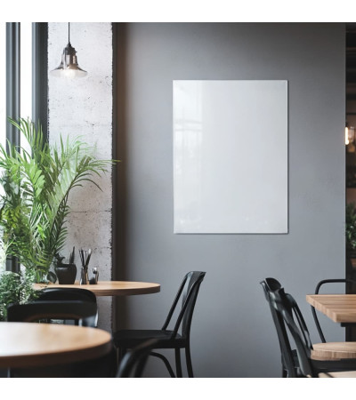 Skleněná magnetická tabule do restaurace - bílá satinová Smatab®