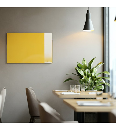 Skleněná magnetická tabule do restaurace - žlutá exotická Smatab®