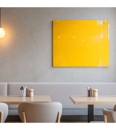 Skleněná magnetická tabule do restaurace - žlutá exotická Smatab®