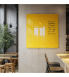 Skleněná magnetická tabule do restaurace - žlutá exotická Smatab®