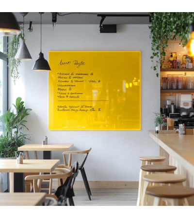 Skleněná magnetická tabule do restaurace - žlutá exotická Smatab®