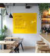 Skleněná magnetická tabule do restaurace - žlutá exotická Smatab®