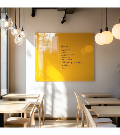 Skleněná magnetická tabule do restaurace - žlutá neapolská Smatab®