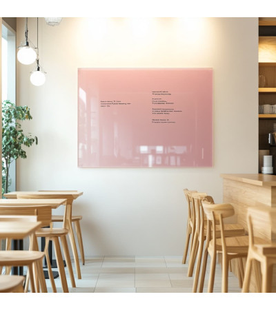 Skleněná magnetická tabule do restaurace - růžová tělová Smatab®