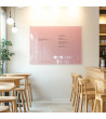 Skleněná magnetická tabule do restaurace - růžová tělová Smatab®