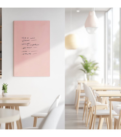 Skleněná magnetická tabule do restaurace - růžová tělová Smatab®