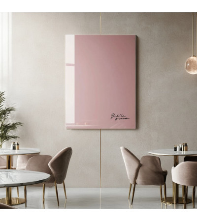 Skleněná magnetická tabule do restaurace - růžová tělová Smatab®