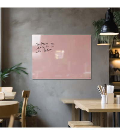 Skleněná magnetická tabule do restaurace - růžová tělová Smatab®