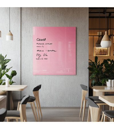 Skleněná magnetická tabule do restaurace - růžová perlová Smatab®