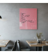 Skleněná magnetická tabule do restaurace - růžová perlová Smatab®
