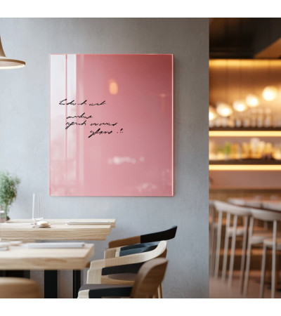 Skleněná magnetická tabule do restaurace - růžová perlová Smatab®