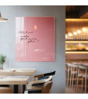 Skleněná magnetická tabule do restaurace - růžová perlová Smatab®