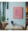 Skleněná magnetická tabule do restaurace - růžová perlová Smatab®