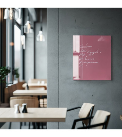 Skleněná magnetická tabule do restaurace - růžová perlová Smatab®