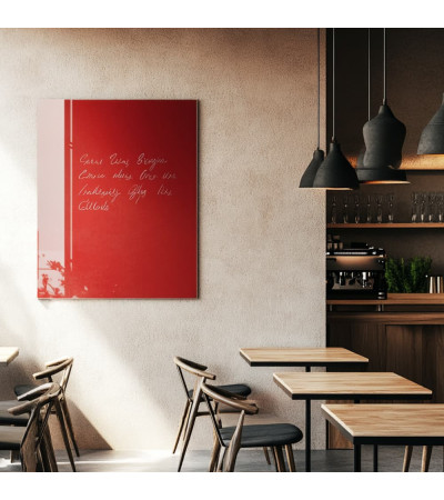 Skleněná magnetická tabule do restaurace - červená korálová Smatab®