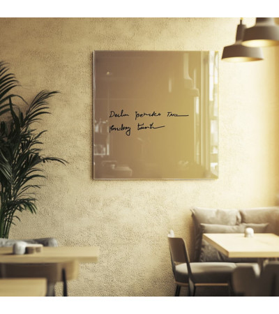 Skleněná magnetická tabule do restaurace - okrová umbra Smatab®