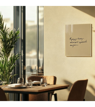 Skleněná magnetická tabule do restaurace - okrová umbra Smatab®