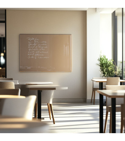 Skleněná magnetická tabule do restaurace - okrová umbra Smatab®