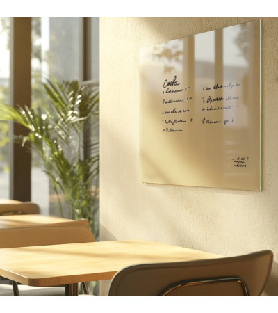 Skleněná magnetická tabule do restaurace - okrová umbra Smatab®