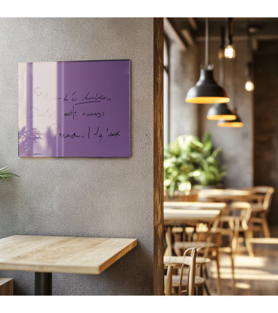 Skleněná magnetická tabule do restaurace - fialová kobaltová Smatab®