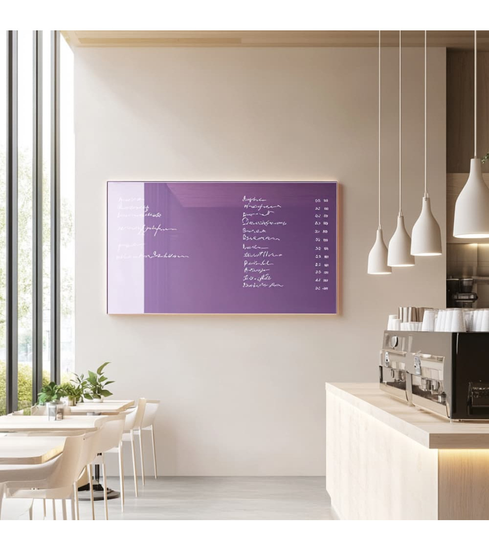 Skleněná magnetická tabule do restaurace - fialová kobaltová Smatab®