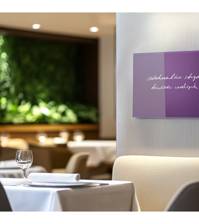 Skleněná magnetická tabule do restaurace - fialová kobaltová Smatab®