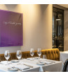 Skleněná magnetická tabule do restaurace - fialová kobaltová Smatab®