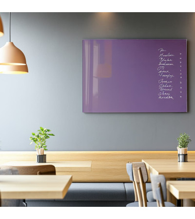 Skleněná magnetická tabule do restaurace - fialová kobaltová Smatab®