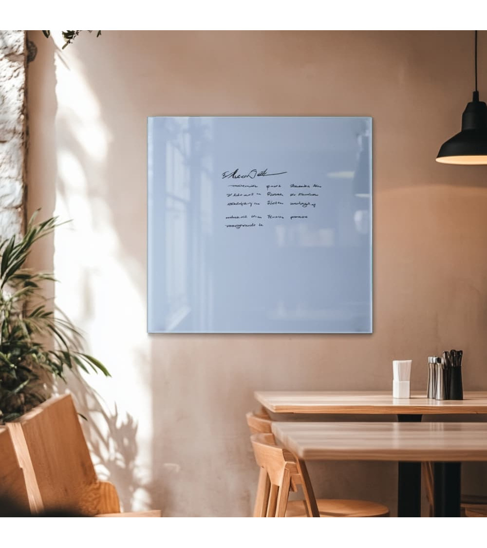 Skleněná magnetická tabule do restaurace - modrá královská Smatab®