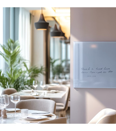 Skleněná magnetická tabule do restaurace - modrá královská Smatab®