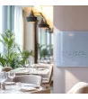 Skleněná magnetická tabule do restaurace - modrá královská Smatab®