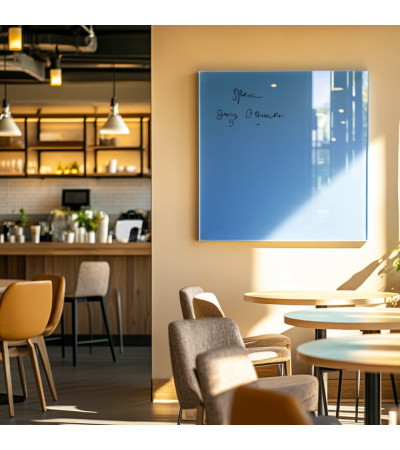 Skleněná magnetická tabule do restaurace - modrá coelinová Smatab®