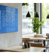 Skleněná magnetická tabule do restaurace - modrá coelinová Smatab®