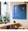 Skleněná magnetická tabule do restaurace - modrá coelinová Smatab®