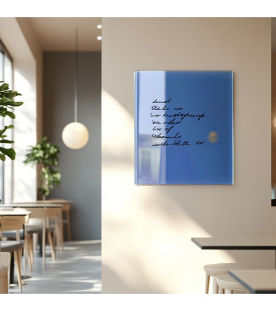 Skleněná magnetická tabule do restaurace - modrá coelinová Smatab®