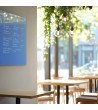 Skleněná magnetická tabule do restaurace - modrá coelinová Smatab®