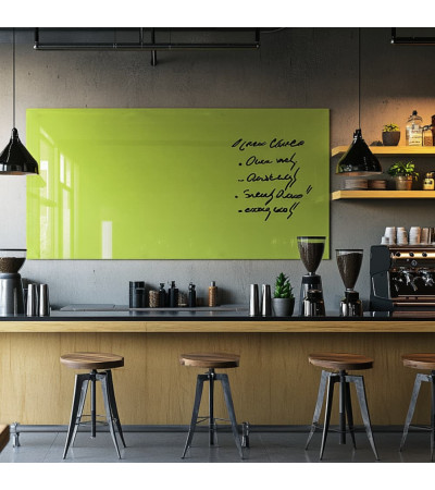 Skleněná magnetická tabule do restaurace - zelená pistáciová Smatab®