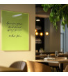 Skleněná magnetická tabule do restaurace - zelená pistáciová Smatab®