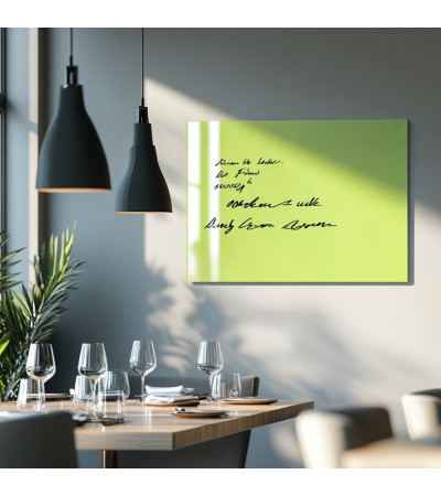 Skleněná magnetická tabule do restaurace - zelená pistáciová Smatab®