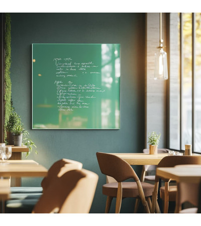 Skleněná magnetická tabule do restaurace - zelená veronesova Smatab®