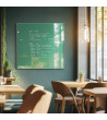 Skleněná magnetická tabule do restaurace - zelená veronesova Smatab®