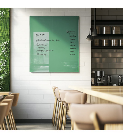 Skleněná magnetická tabule do restaurace - zelená veronesova Smatab®