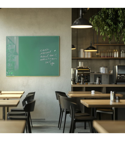 Skleněná magnetická tabule do restaurace - zelená veronesova Smatab®