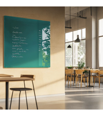 Skleněná magnetická tabule do restaurace - zelená smaragdová Smatab®