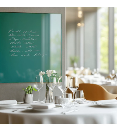 Skleněná magnetická tabule do restaurace - zelená smaragdová Smatab®