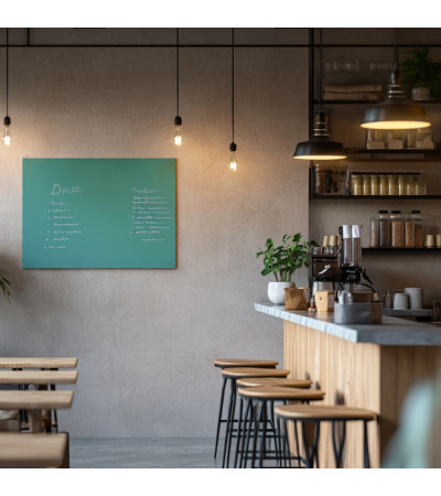 Skleněná magnetická tabule do restaurace - zelená smaragdová Smatab®