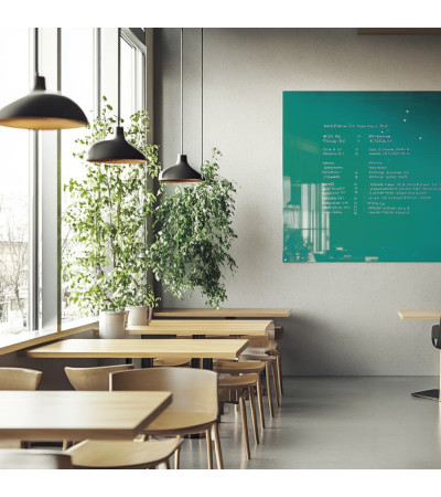 Skleněná magnetická tabule do restaurace - zelená smaragdová Smatab®