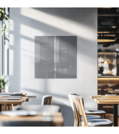 Skleněná magnetická tabule do restaurace - šedá paynova Smatab®