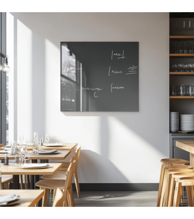 Skleněná magnetická tabule do restaurace - šedá antracitová Smatab®