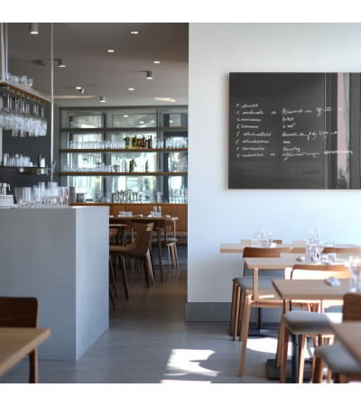 Skleněná magnetická tabule do restaurace - šedá antracitová Smatab®